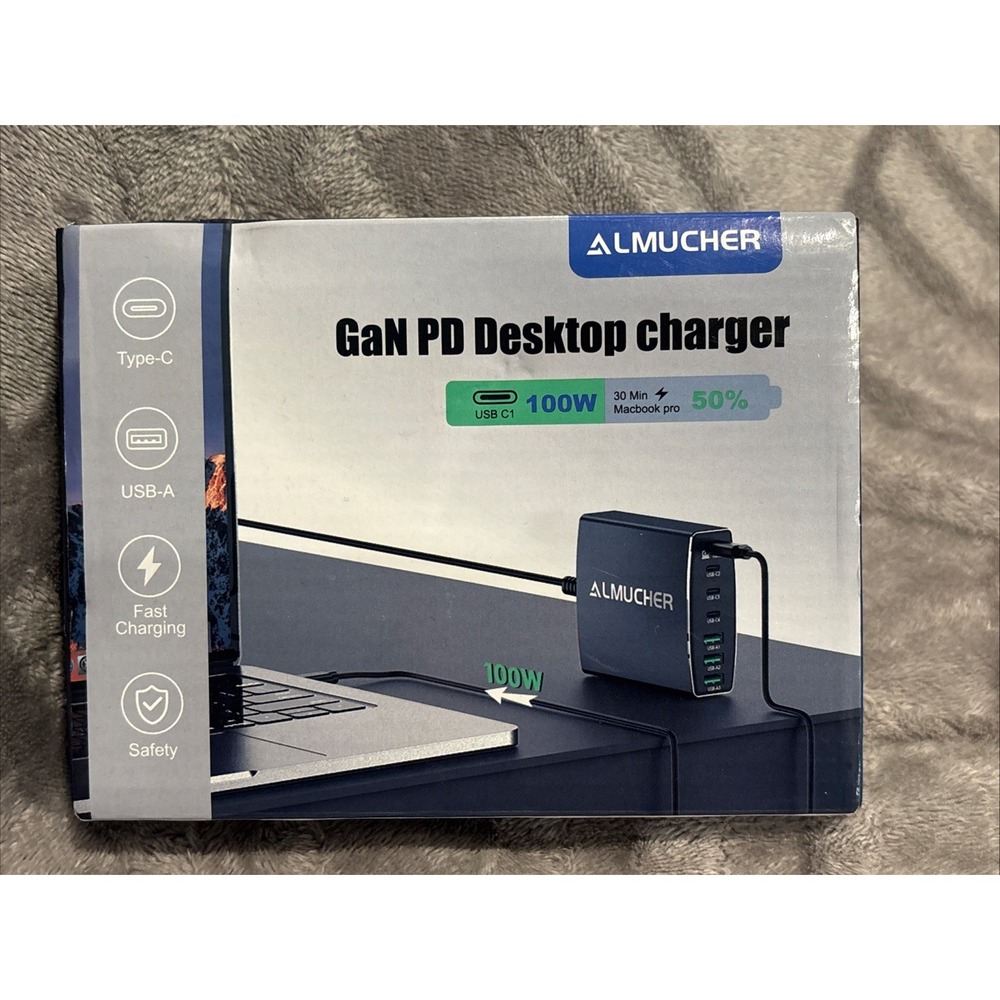 Almucher GaN PD Desktop Charger 100W Fast charge.